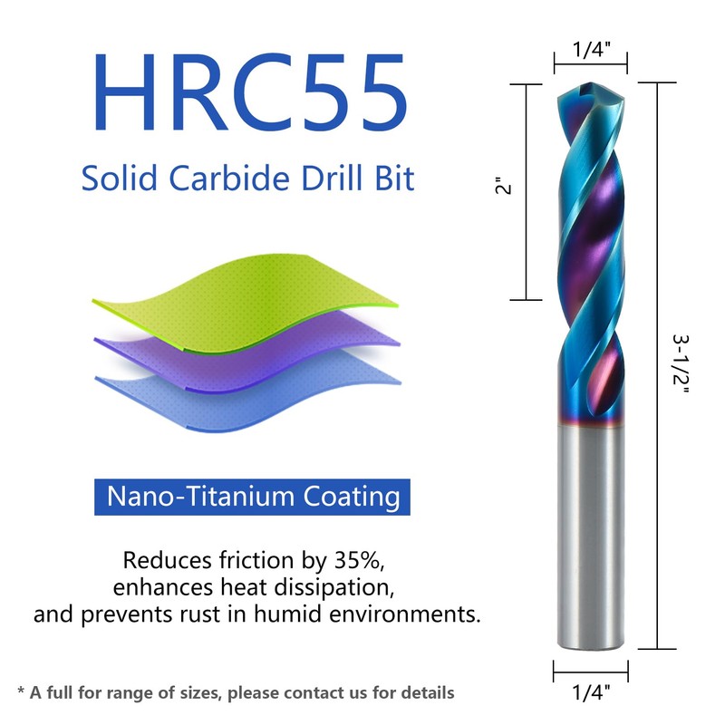 ‌AYCHOLIZ 6pcs Carbide CNC Drill Bit Set - 55 HRC