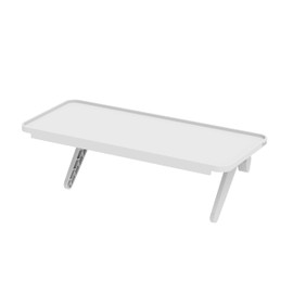 Pixio 12 inch White Monitor Storage Top Shelf - Adjustable Platform, Universal Fit, Holds Up to 13lbs, Works on TV, Flat, Curved Monitors, Storage for Webcams, Clocks, Phone, Figures