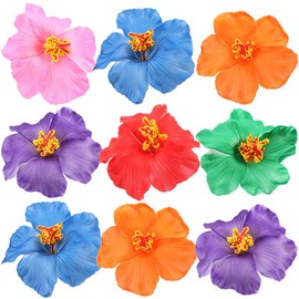 Frcolor Hibiscus Artificial Flower Hair Clip Flower Hair Pin 9 Pieces for Women