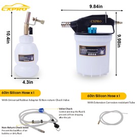 24PCS Brake Bleeder Kit, Vacuum Brake Bleeder Kit with 2L Brake Fluid Extractor and 1L Refilling Bottle, Pressure Clutch Bleeder Kit with 19 Adapters