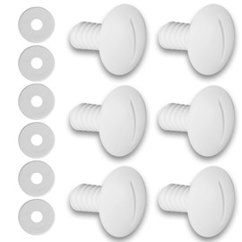 HENMI Plastic Wheel Screws (Pack of 6 Screws) for Polaris Pool Cleaner 180/280 with Extra 6 PCS Washers Pool Cleaner Replacement Parts C55 C-55, White