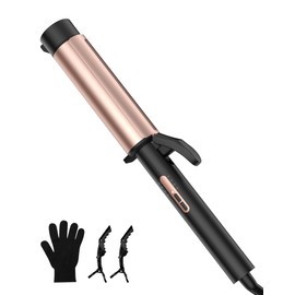 Curling Iron for Curly Hair Hair Curling Iron with Ceramic Coating，Negative Ion Hair Curler，Heat in 30 Seconds Hair Waving Style Tool ，Worldwide Dual Voltage Hair Curler for Traveling (40mm)