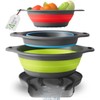 Gevoli Collapsible Colanders with Self-Draining Base for Edge of Sink,