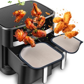 2 x ZauberFry Dauerbackmatte Silikon Backmatte kompatibel mit Tefal Dual Easy Fry XXL 11L Heißluftfritteuse EY9428 / EY942BE0 Antihaft, Silikonmatte, Lebensmittelecht und Hitzebeständig, Zubehör