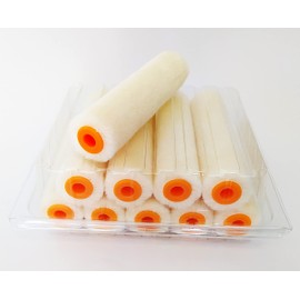 10 x Quercos Velour Paint Rollers, 10 cm, Velour Paint Roller, 50% Sheep's Wool Roller Core, Paint Roller, 10 cm Mini Paint Roller, Paint Roller Paint Set
