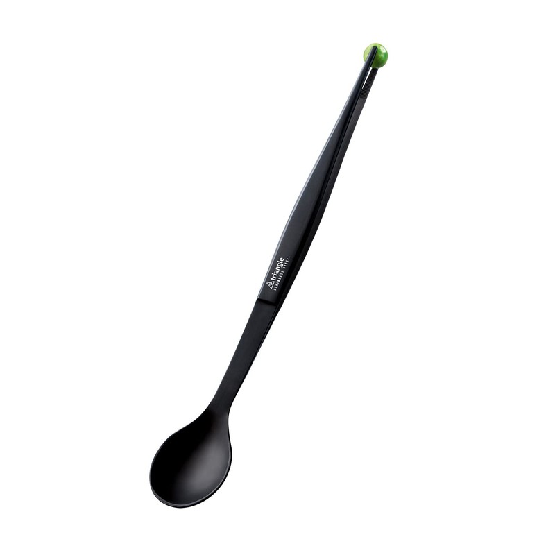 triangle Tasting Spoon with Tweezers, Black, 2-in-1 Spoon and Kitchen