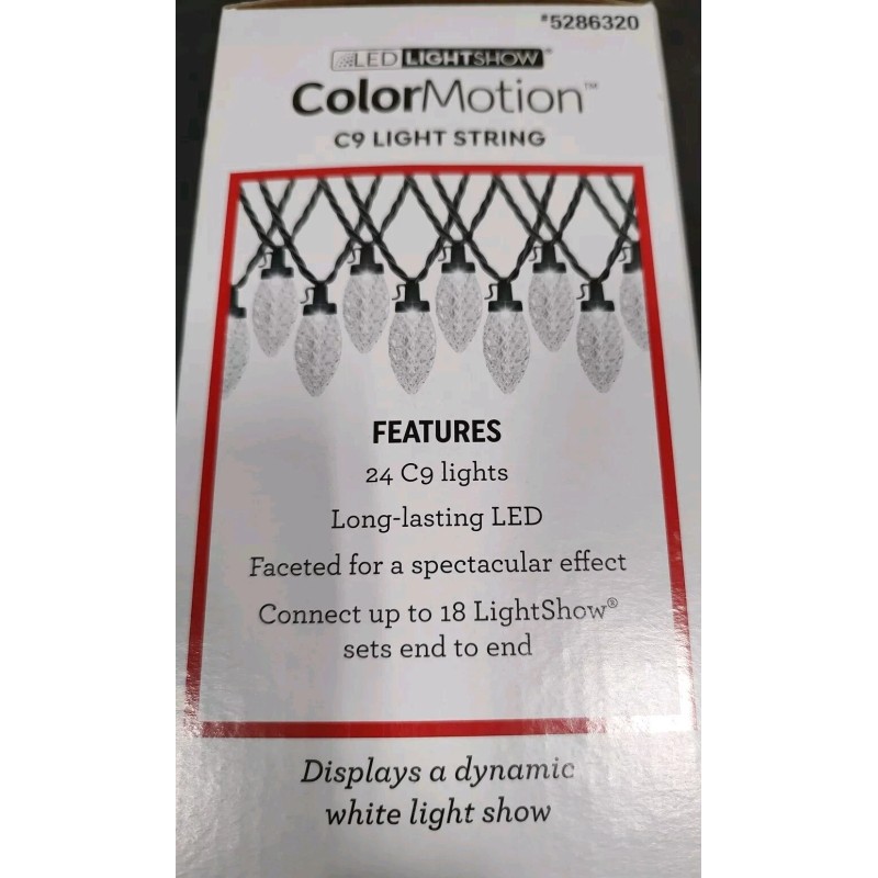 Gemmy 5286320 Lightshow 24-Count 23-ft Multi-function White LED Christmas String