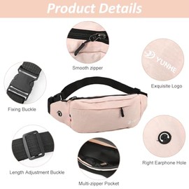 GUSTAVE® Bolso de Pecho para Exterior, Riñonera de Correr de Doble Capa con Cremallera, Bandolera Cruzada Ultraligera para Teléfono, Rosa