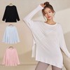 HL] Long Sleeve Pilates Pole Wear Cut Tee Wear Black/S