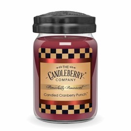 Candleberry Candles Fall and Winter Scents | Strong Fragrances for Home | Hand Poured in The USA | Highly Scented & Long Lasting | Large Jar 26 oz (Candied Cranberry Punch)