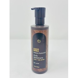 Bath and Body Body Lotion Coco Shea Espresso Fragranced 7.8 fl oz / 230 ml Fragrance notes: dark roast coffee and hazelnut froth