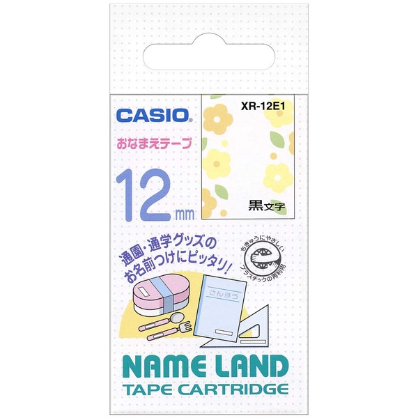 カシオ ラベルライター ネームランド おなまえテープ 12mm XR-12E1 花