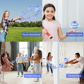 Flying Ball, Hover Flying Ball Fly Sphere Magic Floating Afara Fly Orb Flight Ball, Hoverball Spinner Mini Drone Decompression Plane for Children, Gifts for Boys Girls Indoor Outdoor