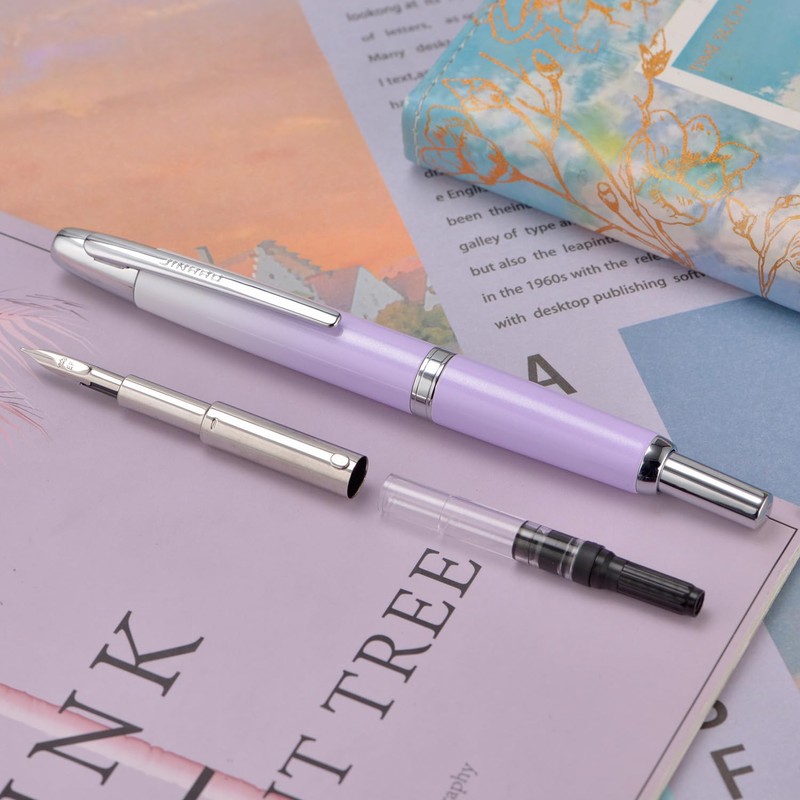 Jinhao 10 Capless Fountain Pen with Box, Gradient Light Purple