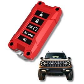 Key Fob Shell Case Replacement for Ford Expedition, Bronco, Explorer, Fusion, Escape, Edge, F150, Maverick and Lincoln Keyless Entry Remote – for 3/4/5 Buttons Non-Reversible (Bronco /SUV, Red)