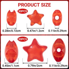 YALOJE 60PCS Acrylic Star Beads, 2 Sizes Colorful Star Shape Charming Beads, Glossy Loose Spacer Star Beads Bead Bulk for Jewelry Making, DIY Crafts, Hair