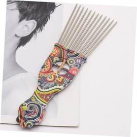 FRCOLOR Practical Haircut Styling Oil Comb 4pcs Retro Pattern Steel Needle Pick Comb Safe for All Hair