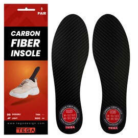 Tega Plantilla De Fibra De Carbono (1 Par) - Para Dedo Del Pie De Césped, Fracturas De Pie, Hallux Rigidus Y Limitus - Inserto De Calzado Rígido Para Deportes, Senderismo, Trekking, Baloncesto, Carrer