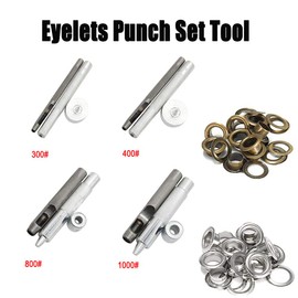 Eyelet Kit Metal Eyelets with 3 Pieces, Repair Tools and Storage Box, 2 Colors