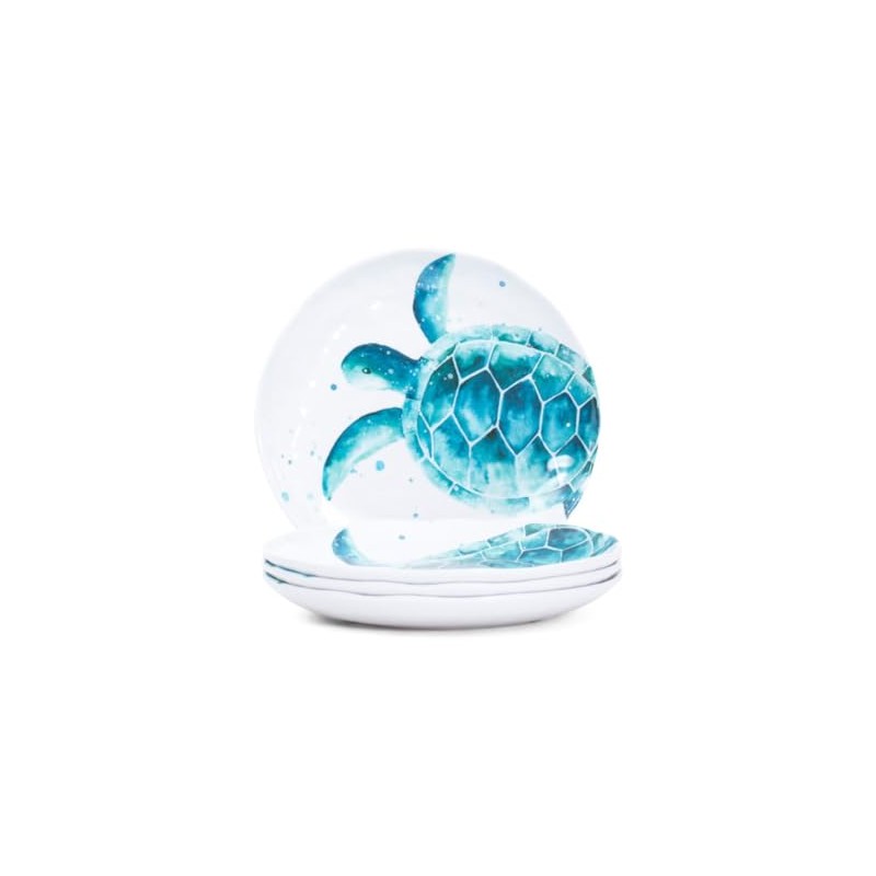 Sigrid Olsen Turtle Melamine Lunch Salad Plates Set of 4,