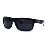 Locs Classic Manly All Black Gangster Sport Rectangular Sunglasses Gloss