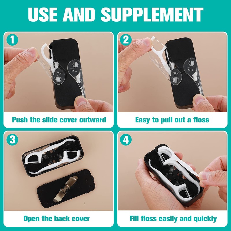 WLLHYF Portable Dental Floss Case Automatic Dental Floss Pick Organizer