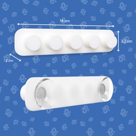 [EHOP] Suction Cup Wall Mount for 4 Toothbrushes | No Drilling | Recyclable ABS Plastic | Durable & Stylish | Made in France | Practical Bathroom Accessory