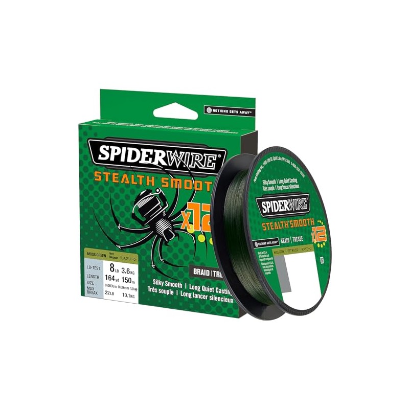 Spiderwire Stealth Smooth 12 Braid Moss Green Braided PE Dyneema