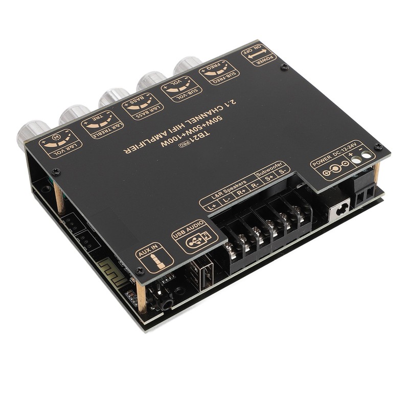 2.1 Channel Bluetooth Power Amplifier Board 50Wx2 Plus 100W Interference