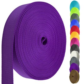 Oak-Sports Nylon Webbing 1.5 Inch, Heavy Duty Nylon Webbing Strap 12 Yard,Durable Nylon Strapping for Indoor or Outdoor Gear, DIY Crafting, Repairing (Purple, 12 Yard)