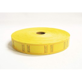 2000 Blank Yellow Single Roll Consecutively Numbered Raffle Tickets