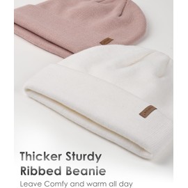 FURTALK Unisex Beanie for Men Women Cuffed Plain Skull Hat Winter Knit Cap Toque Winter Hat