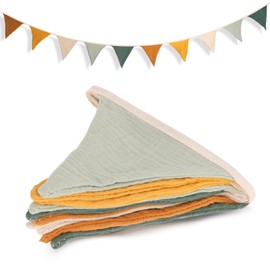 cobee Bunting Children's Room, Long 286 cm Baby Room Decoration Bunting Fabric Muslin Cotton Fabric Bunting Garland Birthday Colourful Banner Party Wall Decoration Gift (Style 1)