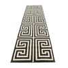 Unique Loom Athens Collection Geometric Casual Modern Border Black Runner