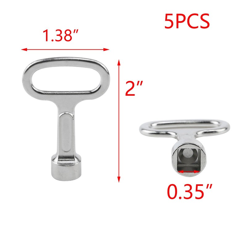 T Tulead 5PCS Square Socket Wrench Key 2"1.5" for Drawers,