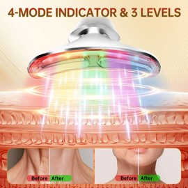 Face Massager, 3 Mode and 45±5°C Heat Facial Massager for SkinTightening & Neck Lifting with 5 LED Colors, Face Toning Devices for Women