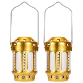 ZJchao Black Lanterns Decorative Outdoor, Aluminum Alloy Outdoor Lantern Black Lantern Camping Lanterns Flame Lights for Home Decor (2PCS)