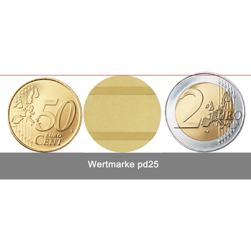 Münzer24 Type pd25 token suitable for Beckmann coin machine, profile