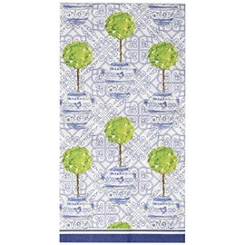 Boston International Rosanne Beck Collections Guest Towel Paper Napkins, 8.5" x 4.5", Blue