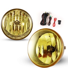Winjet Fog Lights Lamp Assembly for Toyota 2005-2011 Tacoma 2004-2006 Solara 2007-2013 Tundra 2008-2016 Sequoia Replacement Yellow Lens 1 Pair