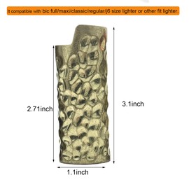 Lucklybestseller Heavy Lighter Case Cover Holder Sleeve Pouches Metal Crater Pattern Design for BIC Full Size Lighter J6