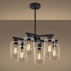 Kvaeavn 6-Light Modern Farmhouse Black Chandelier, Dining Room Light Fixture