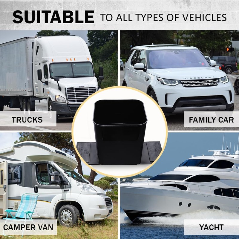 HAUSSIMPLE Car Trash Can 1.4 Gallon with Stability Flap &