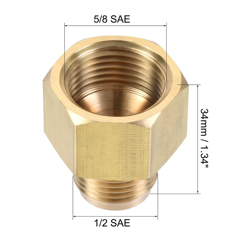 TA-VIGOR Brass Pipe Fitting, 1/2 SAE Flare Male to 5/8