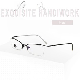 anteojos de metal ultrafinas para hombre y mujer, Negro, 51-18-135
