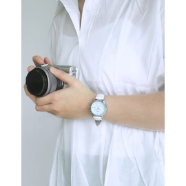 AVGI Women's Date Waterproof Watch with Replacement Band, Silver Blue + White + Brown + Bracelet, Bracelet Type