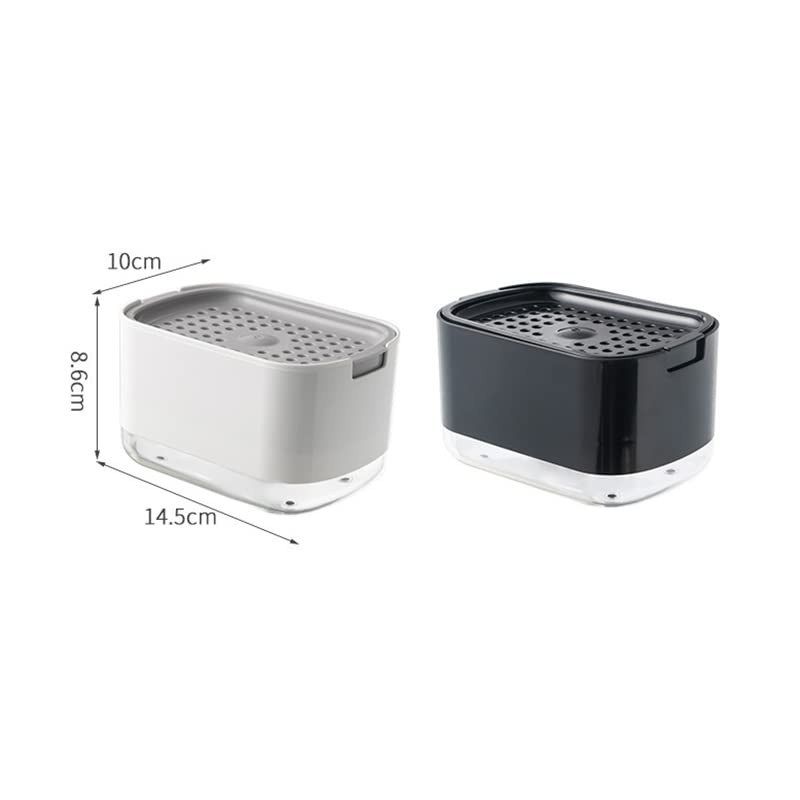 2in1 Soap Dispenser Pump Sponge Holder Countertop Dishwashing Liquid Container: