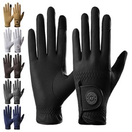 AF EQUESTRIAN Ladies Horse Riding Gloves Equestrian Premium Synthetic Leather Sui Sereno Ladies Gloves Snake Skin Design Black (Small)