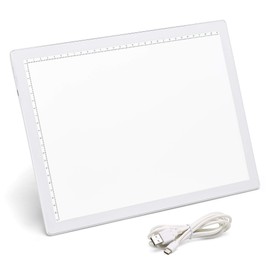 iVyne Rechargeable Led Bright Ultra-Thin Light Pad A4 Powered by Lithium Battery for Cricut Vinyl, Weeding Tool, Drawing Crafting Box / Board for Tracing, Sketching & HTV (White)