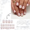 24Pcs Christmas Press on Nails Short Square WLGDLH Fake Nails